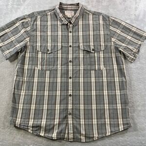 CC Filson Shirt Mens XL Brown Plaid Short Sleeve Button Workwear Outdoor Preppy